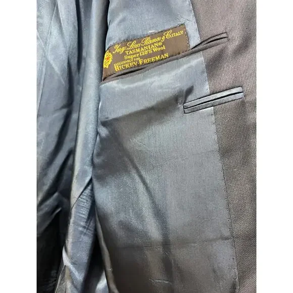 Hickey Freeman Tasmanian Super 130's Wool Double Breasted Coat Business Jacket - Picture 2 of 8